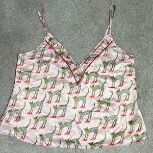 Bouffants & Broken Hearts women’s 8 Leopard Print Satin Cami Top sleepwear tank